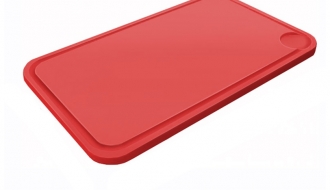 Cutting board with juice groove - 25 x 40 cm - red