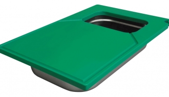 Chopping board with waste bin