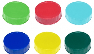 Set of screw tops in 6 colours