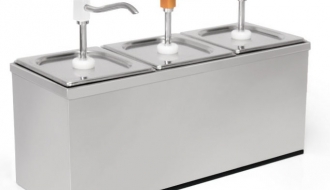 Stainless steel frame for sauce dispenser - 3 x 2 litres