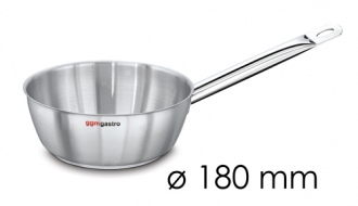 Stiel-Sauteuse - konische Form - Ø 180 mm - Höhe: 60 mm | Stieltopf | Sauteuse | Saucentopf | Topf | Kochtopf