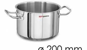 Meat pot - Ø 200 mm - height: 130 mm | stainless steel pot | cooking pot | kitchen pot | frying pot | induction