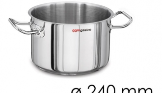 Meat pot - Ø 240 mm - height: 150 mm | stainless steel pot | cooking pot | kitchen pot | frying pot | induction