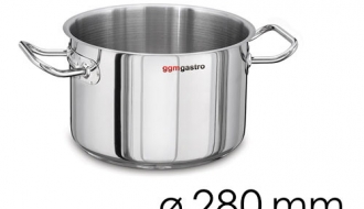 Meat pot - Ø 280 mm - height: 170 mm | stainless steel pot | cooking pot | kitchen pot | frying pot | induction