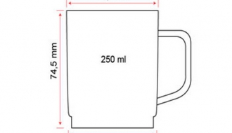 Polycarbonate tea / coffee cup, White - 200 ml - 50 picces