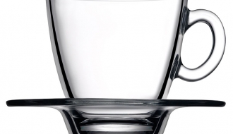 Aqua tea glass with saucer - 0.21 litres - set of 6