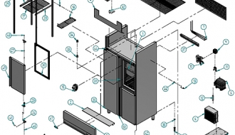 Refrigerator (GN 1/1) - with 3 doors