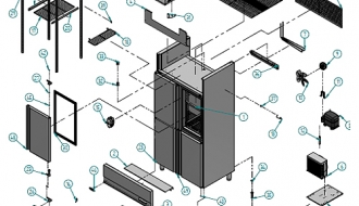 Refrigerator (GN 1/1) - with 4 doors