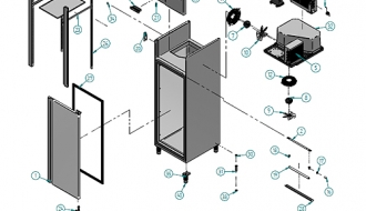 Bakery refrigerator (EN 60x40) - with 1 door