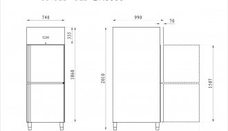 Bäckereikühlschrank PREMIUM - 0,74 x 0,99 m - mit 1 Tür