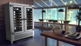 Wine Fridge 640 liters - white - with 2 glass doors