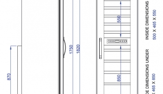 Wine refrigerator - 0,6 x 0,66 m - 100 litres - with 1 glass door