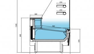 Square cake counter 0.99 m / 0,98 m