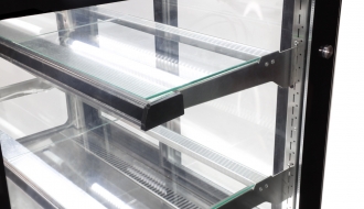 Cake Counter - 1,0 m - 2 shelves - mirrorfront - straight (LED)