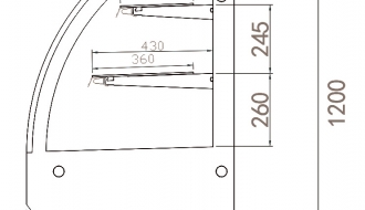 Cake Counter 1.20m / 2x Trays (LED)