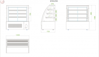 Cake Counter 1.20 / 3x Trays (LED)