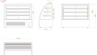 Cake Counter 1.50m / 3x Trays (LED)