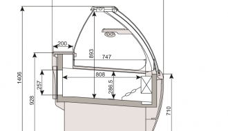 Cake bar 1,52 m / 1,16 m