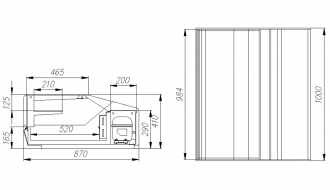 Tischkühlvitrine / Aufsatzvitrine - 1,0 x 0,87 m