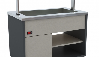 Buffet counter hot - 1,3 x 0,8 m - 3x GN 1/1 | Bainmarie | Buffet island | Hot counter | Sales counter | Issue counter