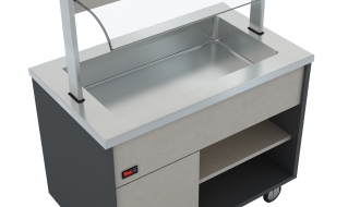 Buffet counter hot - 1,3 x 0,8 m - 3x GN 1/1 | Bainmarie | Buffet island | Hot counter | Sales counter | Issue counter