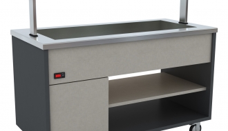 Buffet counter hot - 1,6 x 0,8 m - 4x GN 1/1 | Bainmarie | Buffet island | Hot counter | Sales counter | Issue counter