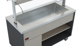 Buffet counter hot - 1,6 x 0,8 m - 4x GN 1/1 | Bainmarie | Buffet island | Hot counter | Sales counter | Issue counter