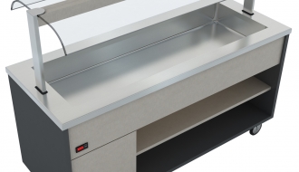 Buffet counter hot - 1,9 x 0,8 m - 5x GN 1/1 | Bainmarie | Buffet island | Hot counter | Sales counter | Issue counter