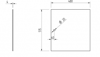 Plexiglas pane refrigerator counter square