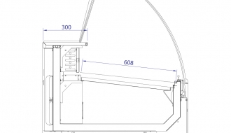 Refrigerated counter Around - 1,3 x 0,99 m - 253 litre