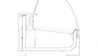 Refrigerated counter Around - 1,3 x 0,99 m - 253 litre