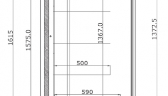 Wall cooling shelf - 1.6 x 0.7 m - black - with 4 shelves