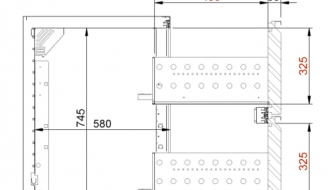 Beer counter 1,5 x 0,7 m - with 1 door and 2 drawers 1/2