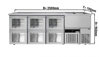 Beer counter floor unit 2,5 x 0,7 m