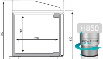 Pizza preparation refrigerated (EN) - with 2 doors and granite top