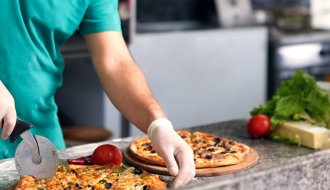 Pizza külmtöölaud - 2 ukse ja 2 neutraalse sahtliga 1/2, graniidist kate