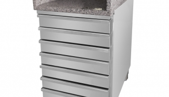 Granite stainless case unit - 0.5 x 0.8 m - 7 drawers