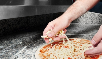 Pizza preparation refrigerator (EN) - with 3 doors and granite top