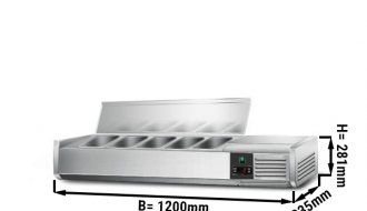 Saladbar unit PREMIUM 1,2 m x 0,43 m - for 5x 1/4 GN containers