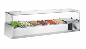 Saladbar unit PREMIUM 1,4 m x 0,34 m - for 6x 1/4 GN containers