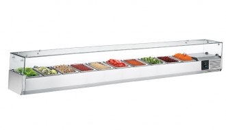 Saladbar unit PREMIUM 2,0 m x 0,34 m - for 10x 1/4 GN containers