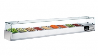 Saladbar unit PREMIUM 2,0 m x 0,4 m - for 9x 1/3 GN containers