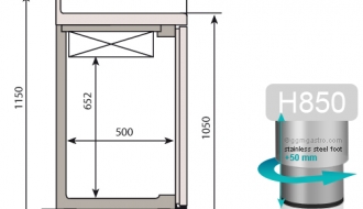 Bar refrigerated table - with 2 doors and 2 drawers