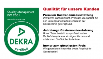 Bar Getränkekühltisch 2,13 m - mit 1 Tür, 2 Schubladen 1/2, 3 Schubladen 1/3, Aufkantung & Ausklopfer für Kaffee