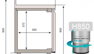 Refrigerated table - with 2 glass doors