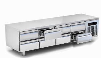 Refrigerated substructure (GN) with 8 drawers 1/2