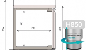 Refrigerated table (EN) - with 2 glass doors