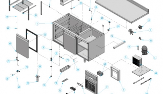 Refrigerated table (GN) - with 2 doors