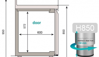 Refrigerated table (GN) - with 2 doors