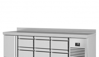 Refrigerated table (GN) - with 1 door and 6 drawers 1/2